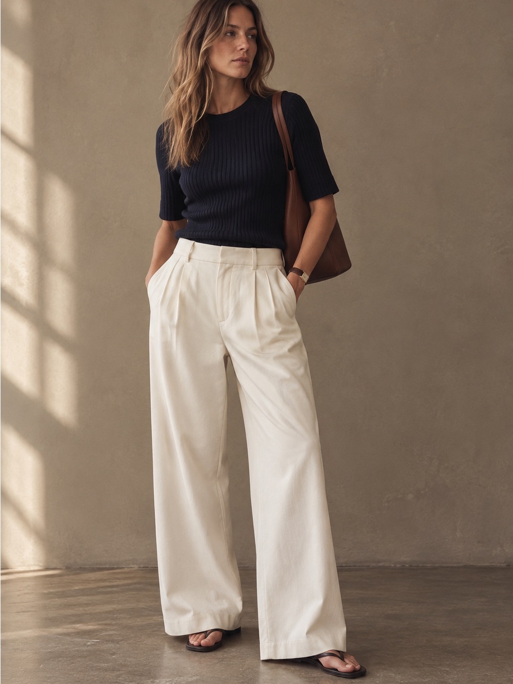 Madewell Slouchy Straight Pants in Drapey Twill – Muted Stone – Size 4